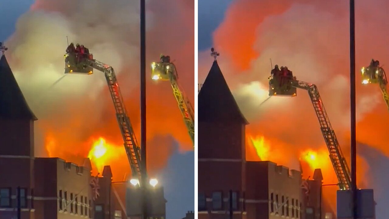 Roof of Forest Gate Police Station catches fire