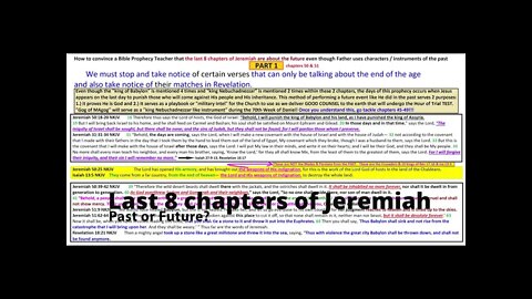 Last 8 chapters of Jeremiah future or past PART 1