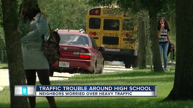 Neighbors concerned about traffic dangers during Hillsborough High pickup and dropoff