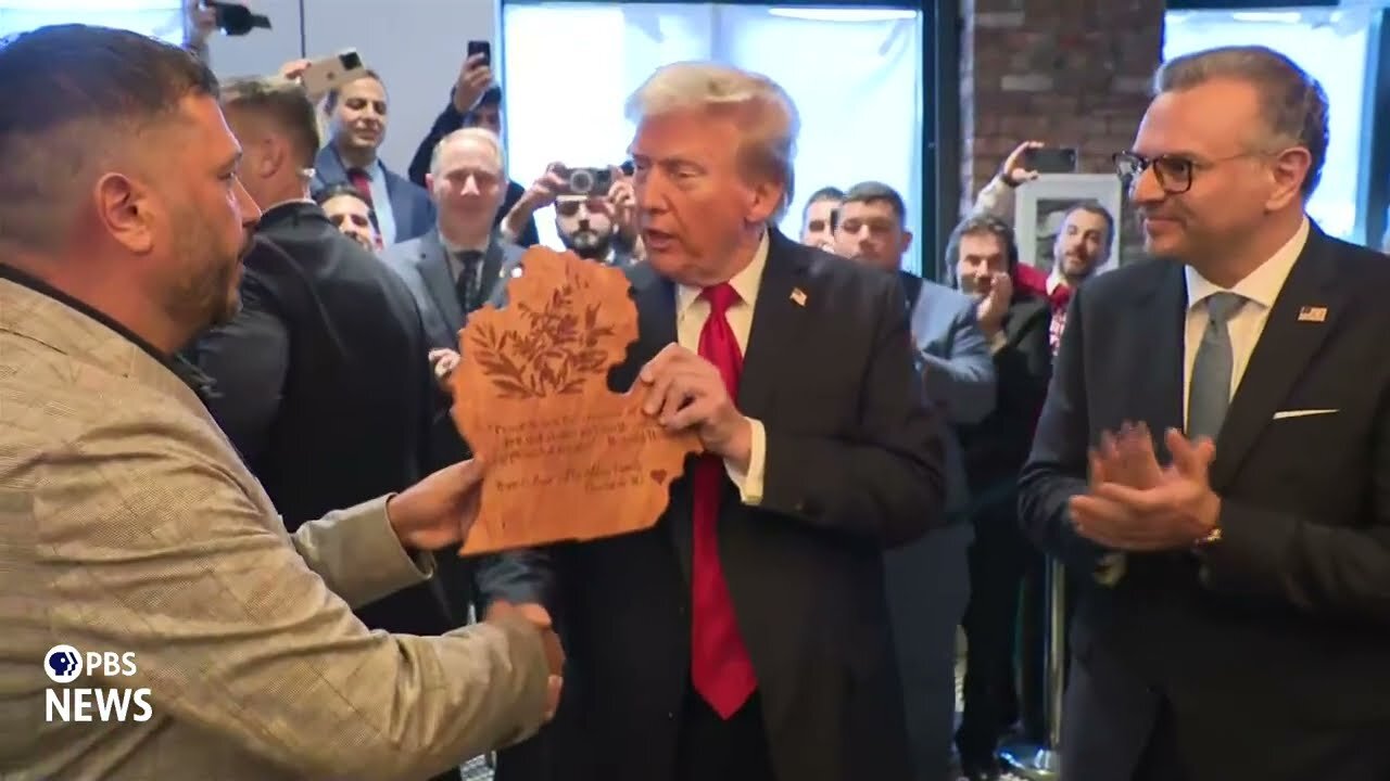 WATCH: Trump makes campaign stop at restaurant in Dearborn, Michigan