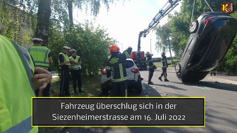 Fahrzeug überschlug sich mit 30 km/h in der Siezenheimerstrasse am 16. Juli 2022