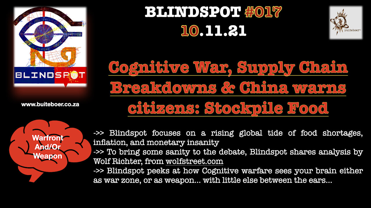 Blindspot #017 - Cognitive war, supply chain breakdowns & China warns citizens: Stockpile Food!