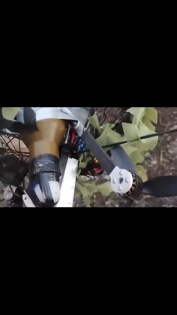 Nylon net used as a defence against a drone attack