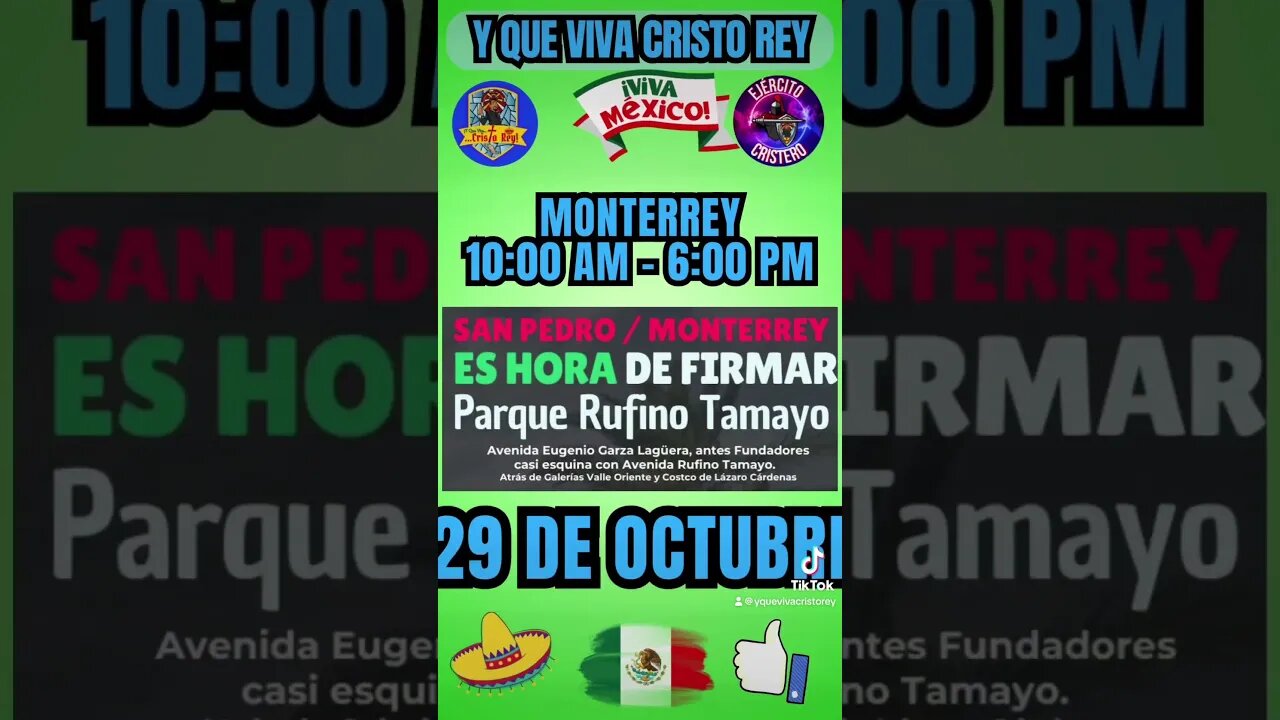 Ahora sí, prepárense:CDMX, MONTERREY Y QUERÉTAROES HORA DE FIRMAR EL DOMINGO 29 DE OCTUBRE