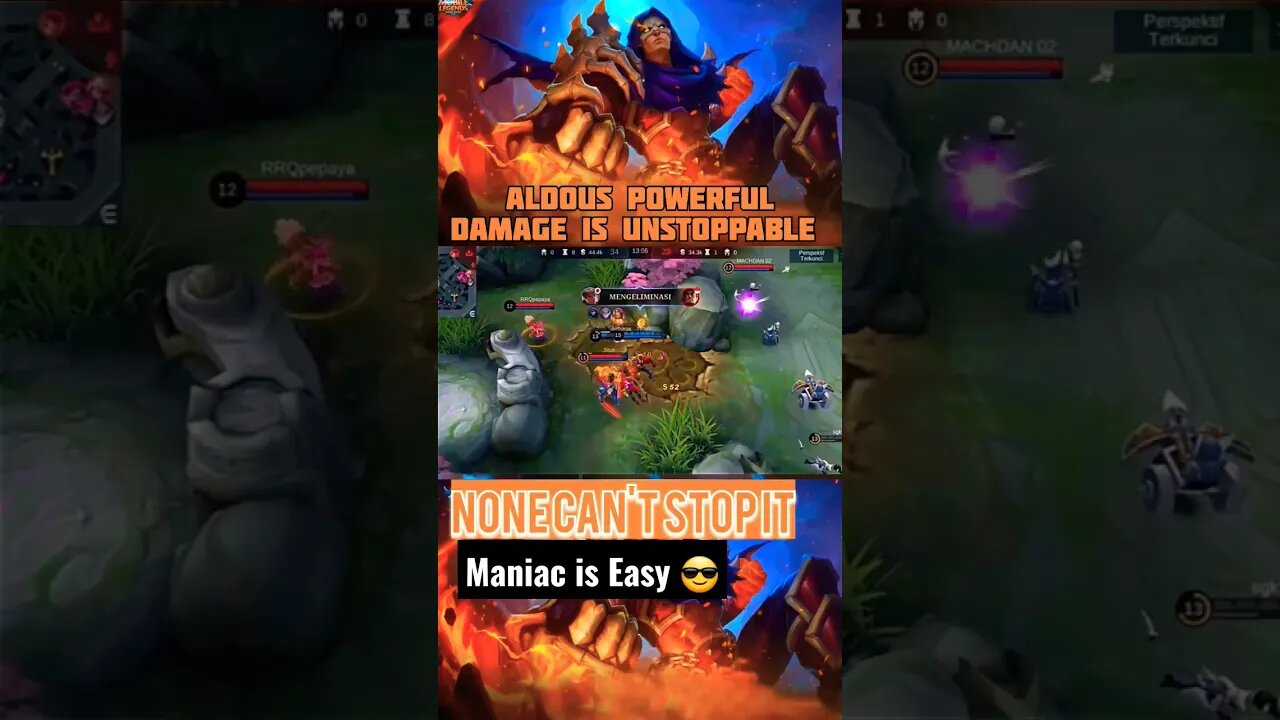 Aldous Powerful Damage, Maniac in a second is easy #mobilelegends #razimaruyama #savage #aldous