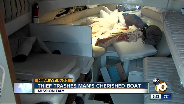 Thief trashes man's cherished boat