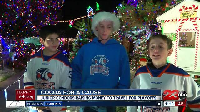 Junior Hockey selling cocoa for a cause