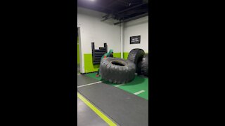 Tire flips - around 700lbs #strength #iphone13promax