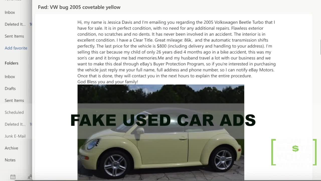 Warning signs of a fake used car add