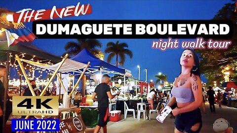 [4K DUMAGUETE 🇵🇭] 🔥New DUMAGUETE RIZAL BOULEVARD🔥 | NIGHT WALK Tour | #Philippines