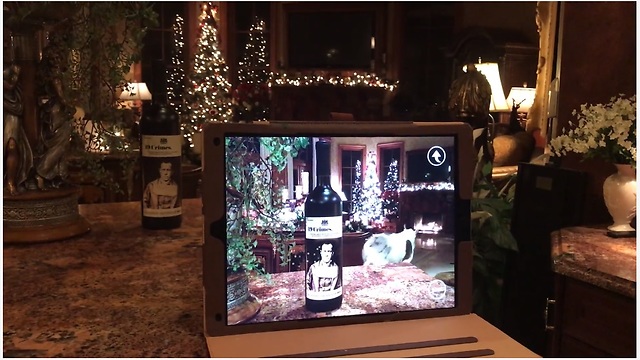 Augmented reality talking red wine bottle