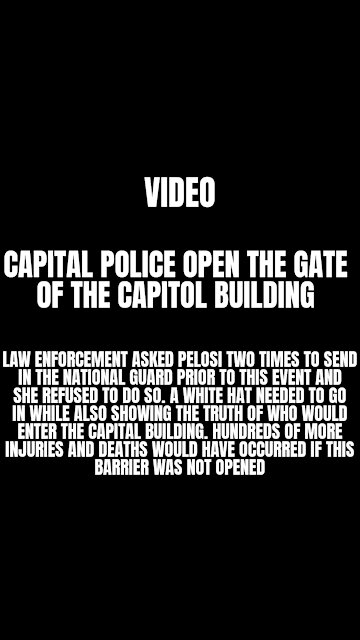 Capitol Police Were Directed To Open The Capitol Gates