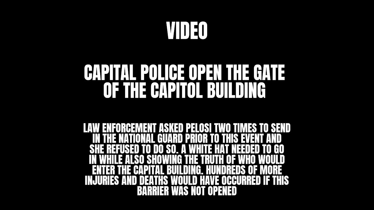 Capitol Police Were Directed To Open The Capitol Gates