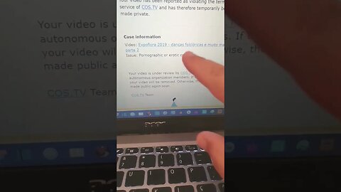 cos.tv marca meu vídeo como pornografia /material erótico e 3min depois teve e reverte que viagem