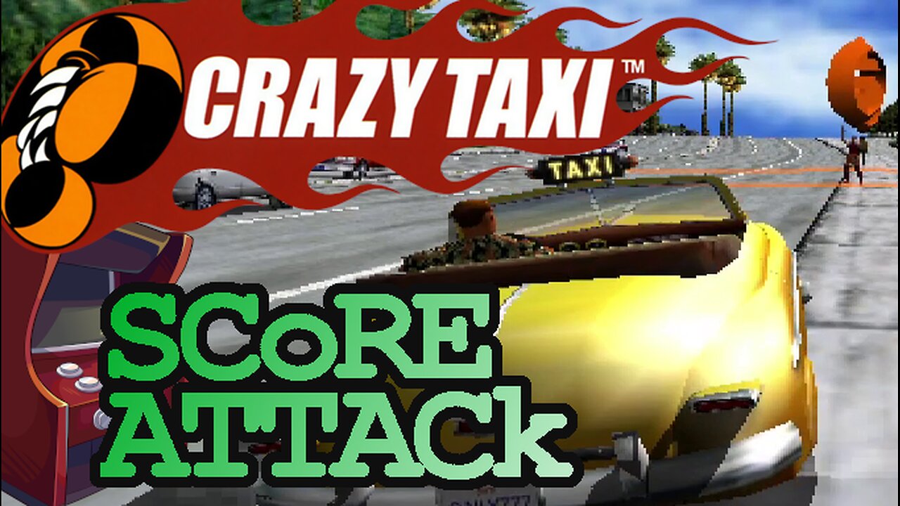 Crazy Taxi (DC) CRAZY!! Rank, Default Settings Score Attack!! with commentary