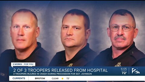 2 of 3 troopers released from hospital after crash