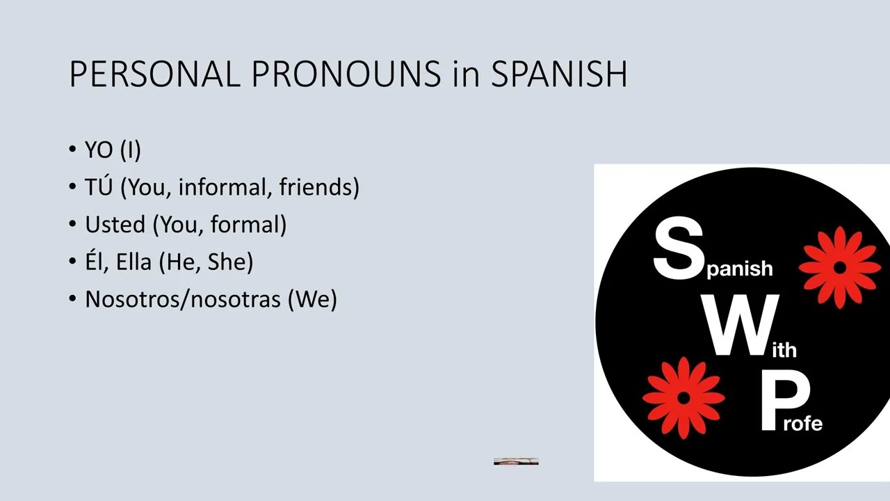 Spanish With Profe -MASTER THE PERSONAL PRONOUNS IN SPANISH