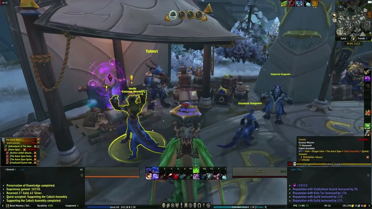 World of Warcraft Dragonflight Supporting the Cobalt Assembly