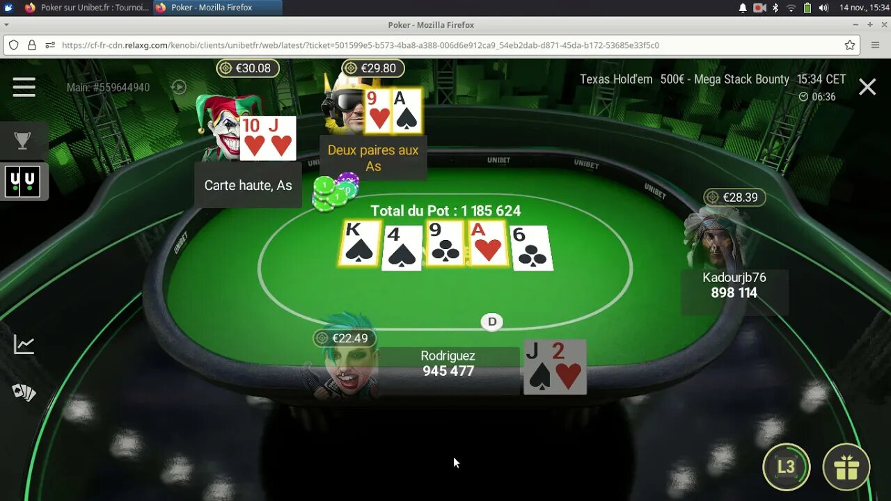 500 € garantis : 2° place