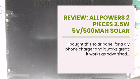 Review: ALLPOWERS 2 Pieces 2.5W 5V500mAh Solar Panel DIY Battery Charger Kit Mini Encapsulated...