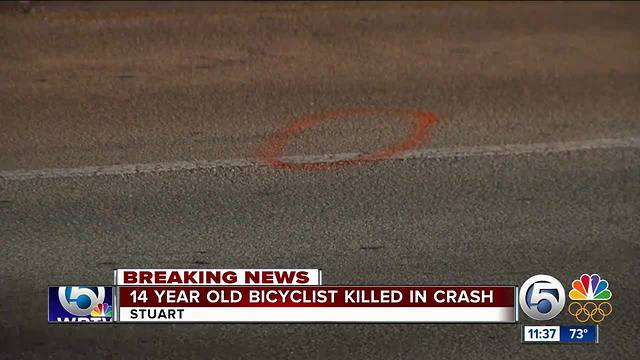 14-year-old bicyclist struck, killed by vehicle in Stuart