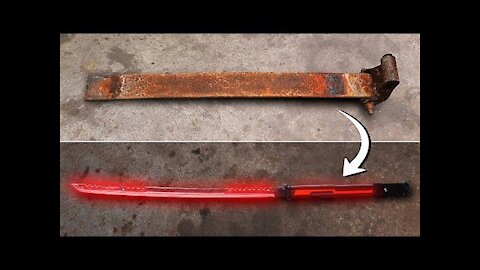 Forging a GLOWING KATANA from a Rusty Leaf Spring (ASMR)