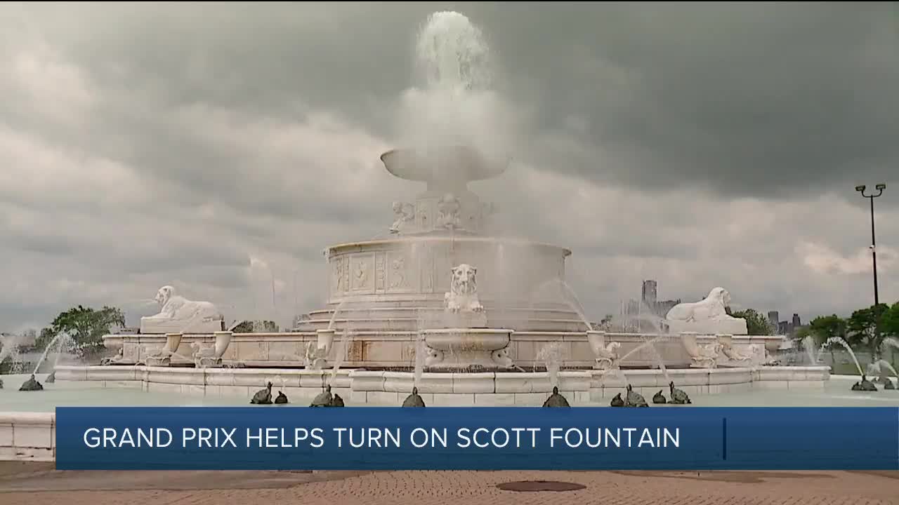 James Scott Memorial Fountain on Belle Isle turned on for 1st time this year