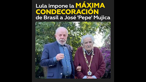 Lula honra a Pepe Mujica con la máxima condecoración de Brasil