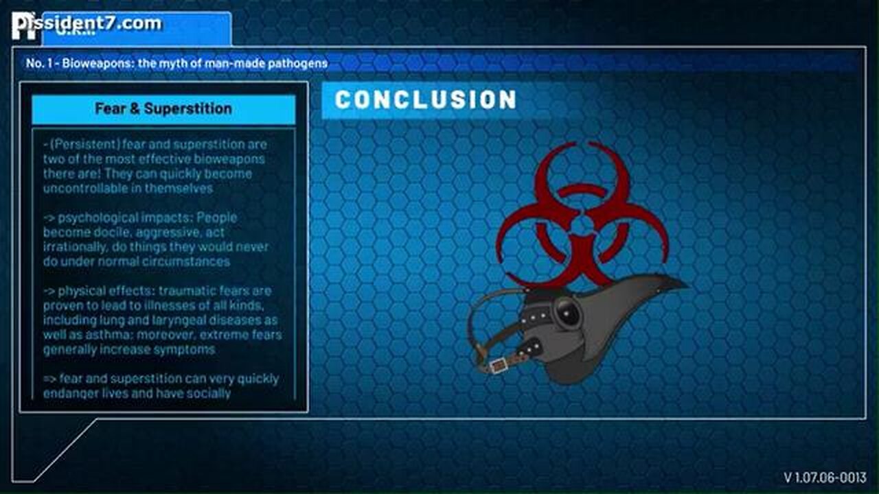 Bioweapon Nonsense - The Best Biological Weapon they Have Is Fear