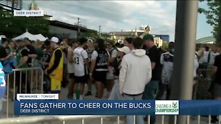 Fans gather to cheer on the Bucks