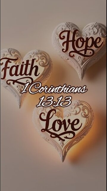 1 Corinthians 13:13 - And now these three remain: faith, hope and love. But the greatest of these...