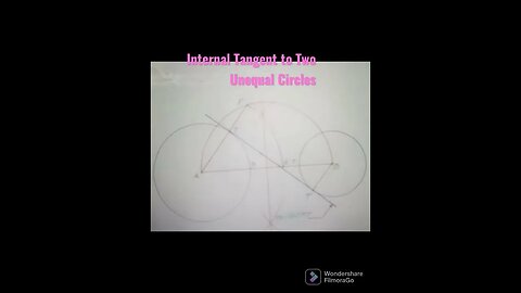 View of an Internal Tangent to Two Unequal Circles