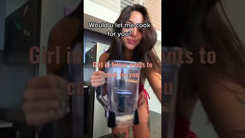 Girl in bikini wants to cook for you. lol