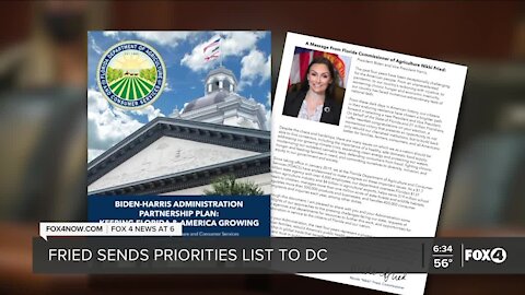 Florida Commissioner of Agriculture sends list of priorities to DC