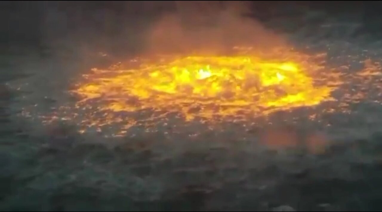 Massive Fire in the Middle of The Gulf of Mexico