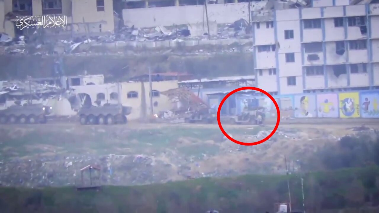 Hamas publishes footage of their forces targeting a Zionist Humvee with a Kornet anti-tank missile