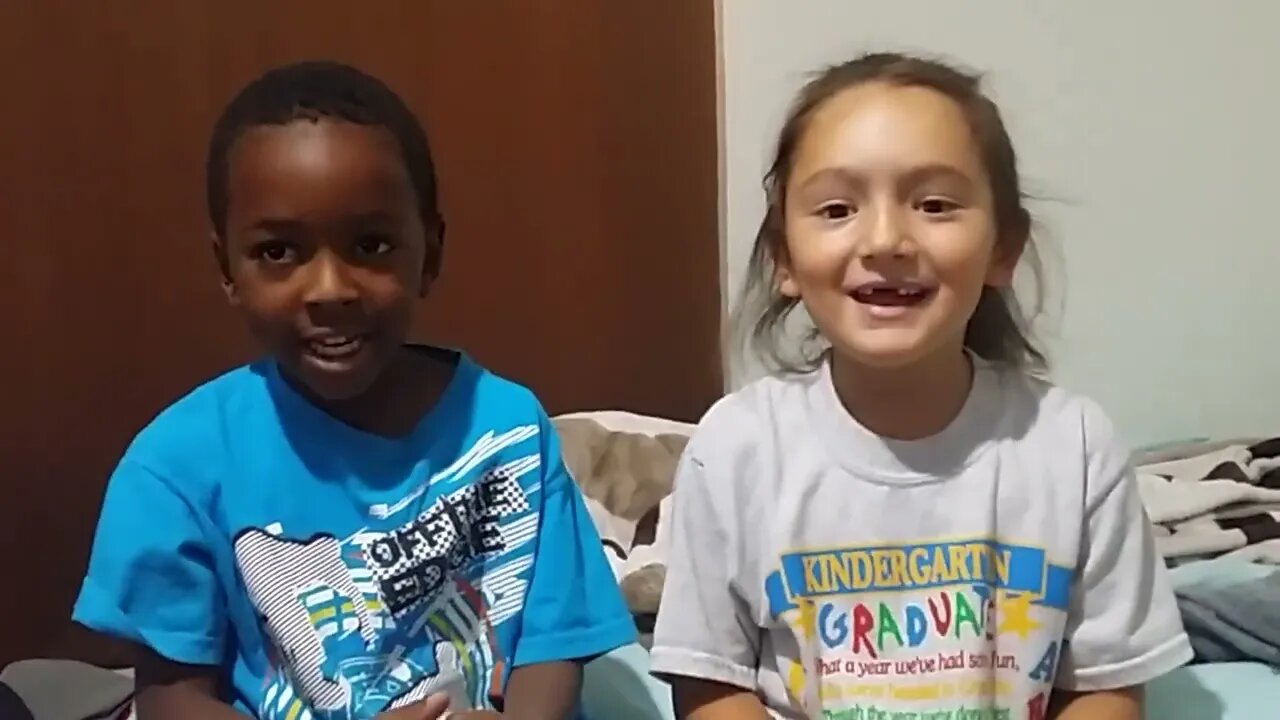 TJ and Tasha sing "Jesus Loves Me."