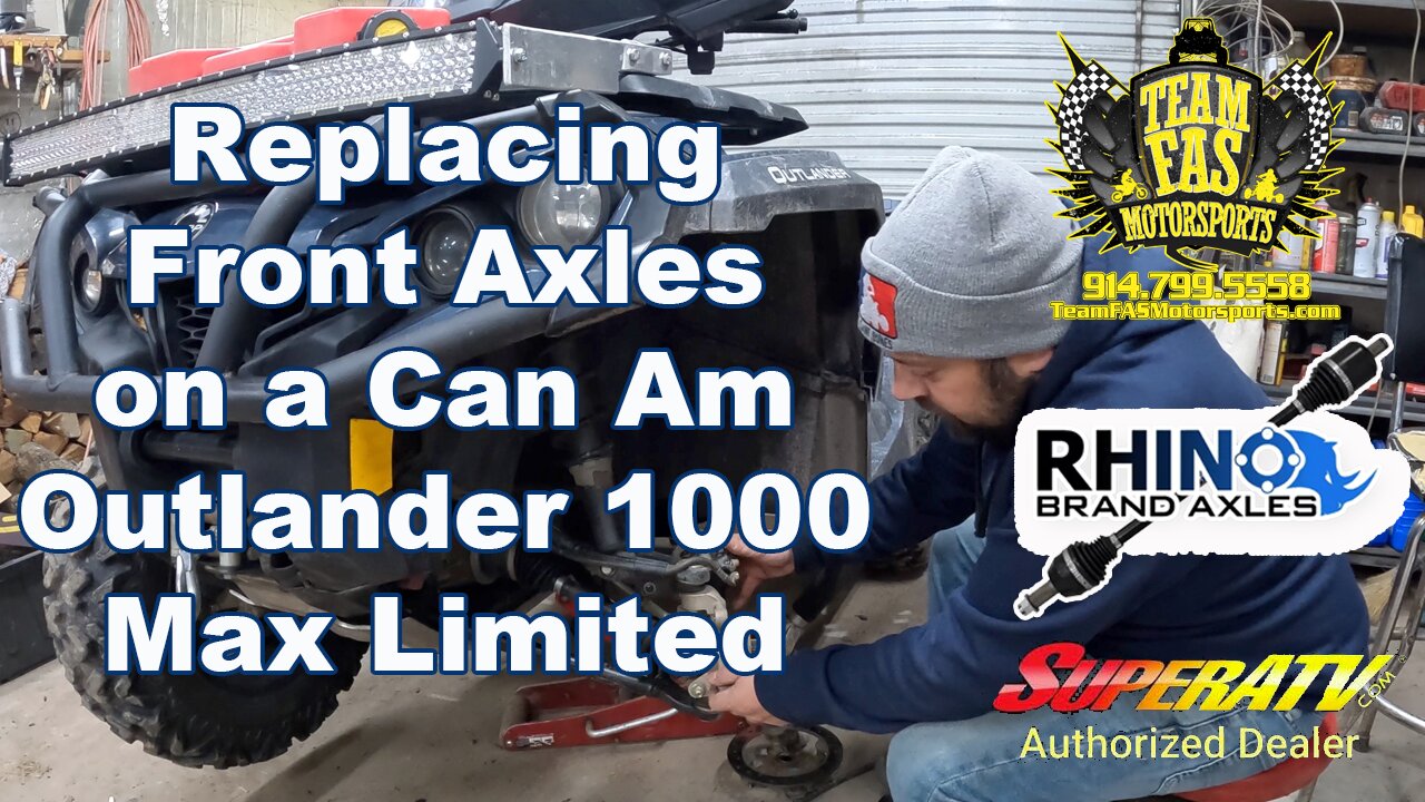 2018 Can Am Outlander Max 1000 Front Axle Replacement using a Super ATV Rhino Axle