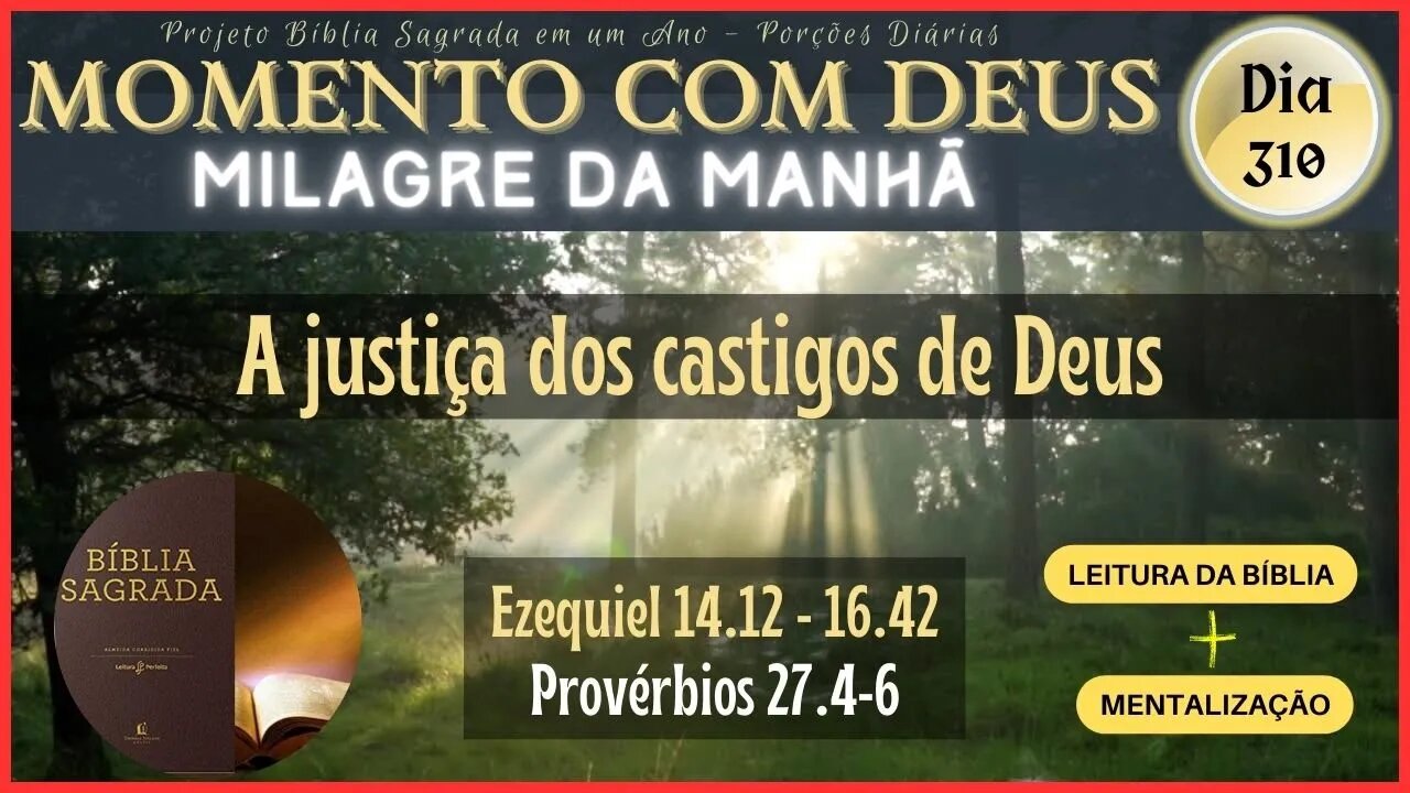 MOMENTO COM DEUS - LEITURA DIÁRIA DA BÍBLIA SAGRADA | MILAGRE DA MANHÃ - Dia 310/365 #biblia