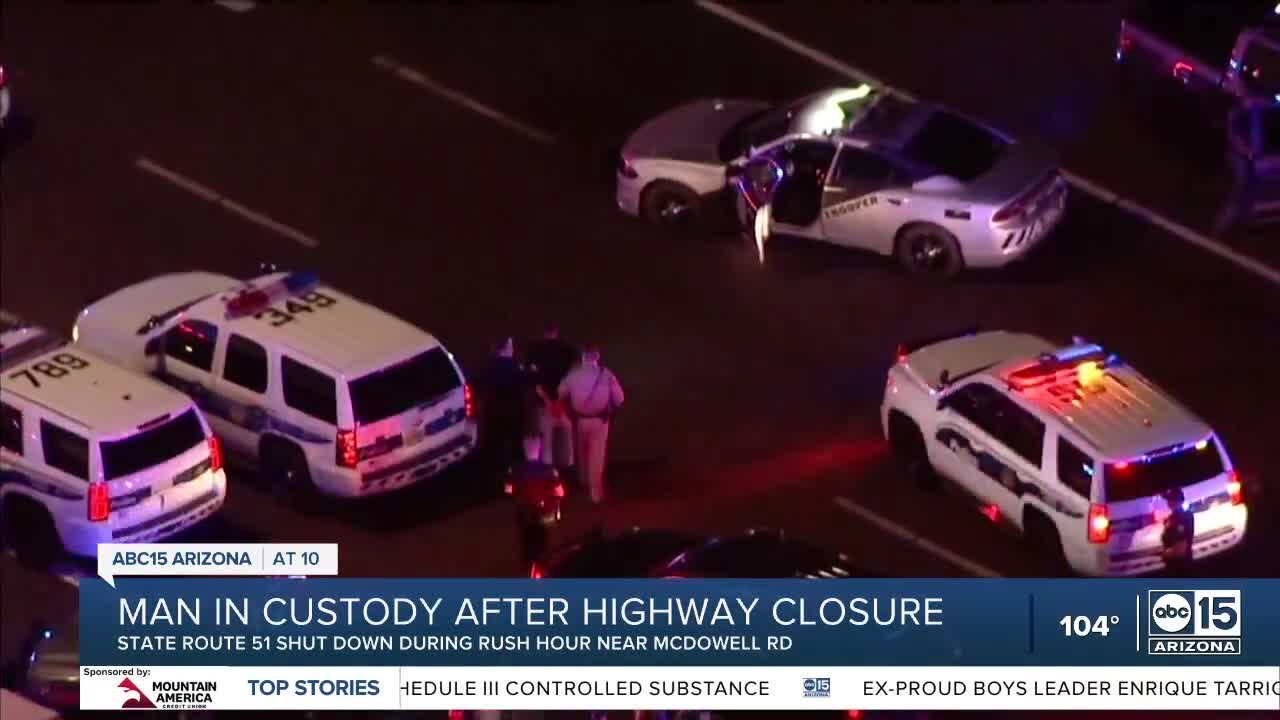 Driver in custody after incident on SR 51 near McDowell Road