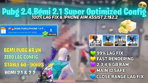 Pubg2.5Bgmi Lag Fix Config 2.1,🔥Unlock 60 Fps+Super Smooth,Pubg Kr+Gl+Bgmi,New Config Pubg 2.5,2.1