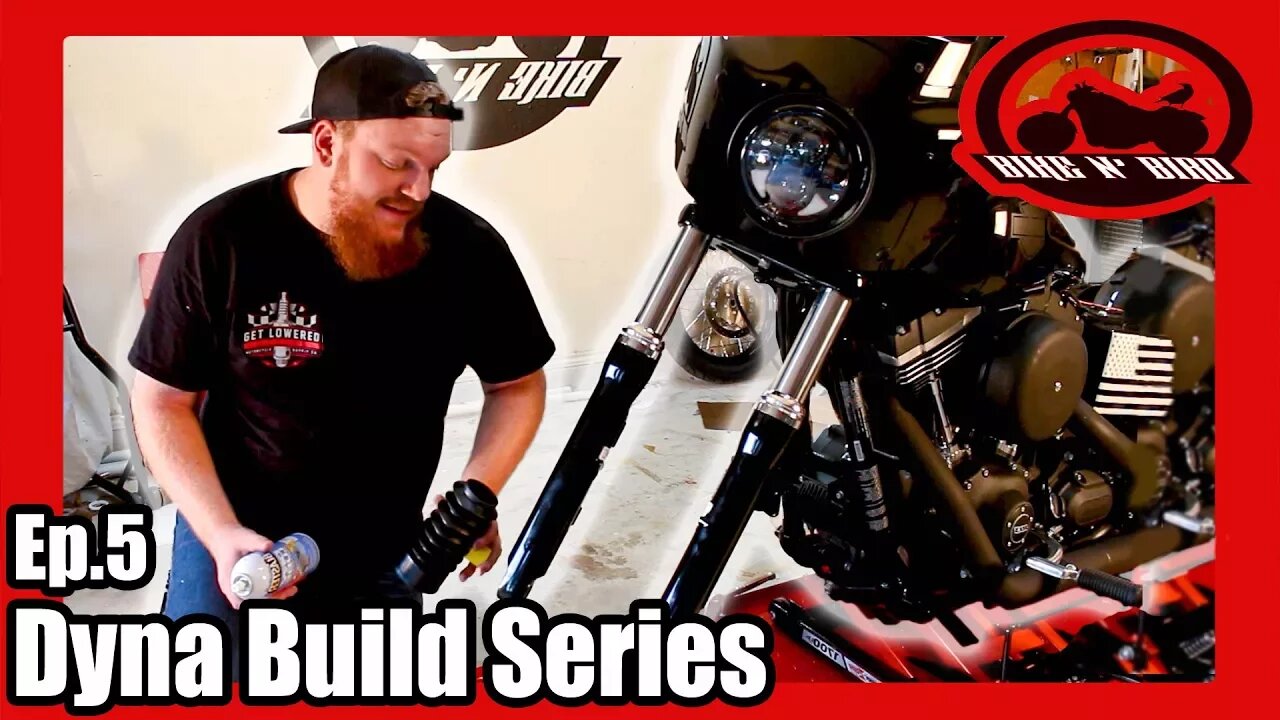 Harley Dyna Build Series Ep.5 - Fork Boots & Tire Lettering