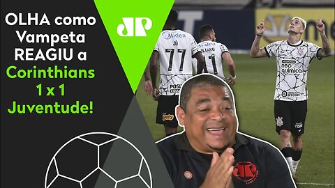 "QUE GOLAÇO DO ROGER GUEDES!" OLHA como Vampeta REAGIU a Corinthians 1 x 1 Juventude!