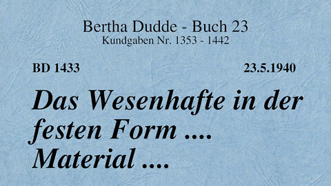 BD 1433 - DAS WESENHAFTE IN DER FESTEN FORM .... MATERIAL ....