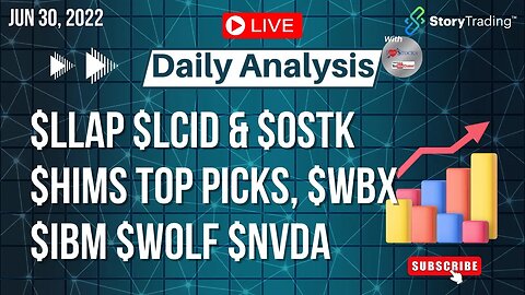 6/30 DailyAnalysis: $LLAP $LCID & $OSTK $HIMS Top Picks, $WBX $IBM $WOLF $NVDA $PLTR $SOUN and more!