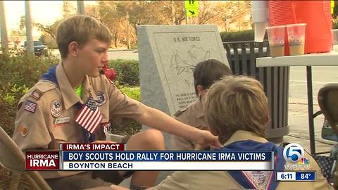 Local Boy Scouts hold rally for Hurricane Irma victims