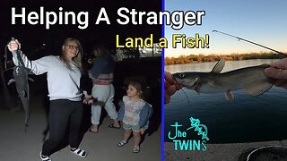 Helping A Stranger Land Her Fish! - Local Pond Fishing