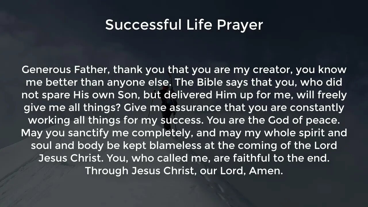 Successful Life Prayer (Prayer for Success and Prosperity in Business)