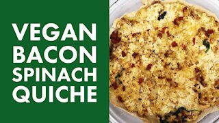 Vegan Bacon Spinach Quiche