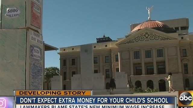 Lawmakers blame Arizona's new minimum wage increase for stagnant education budget